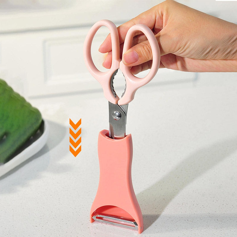 2 In 1 Scissors And Peeler Set Stainless Steel