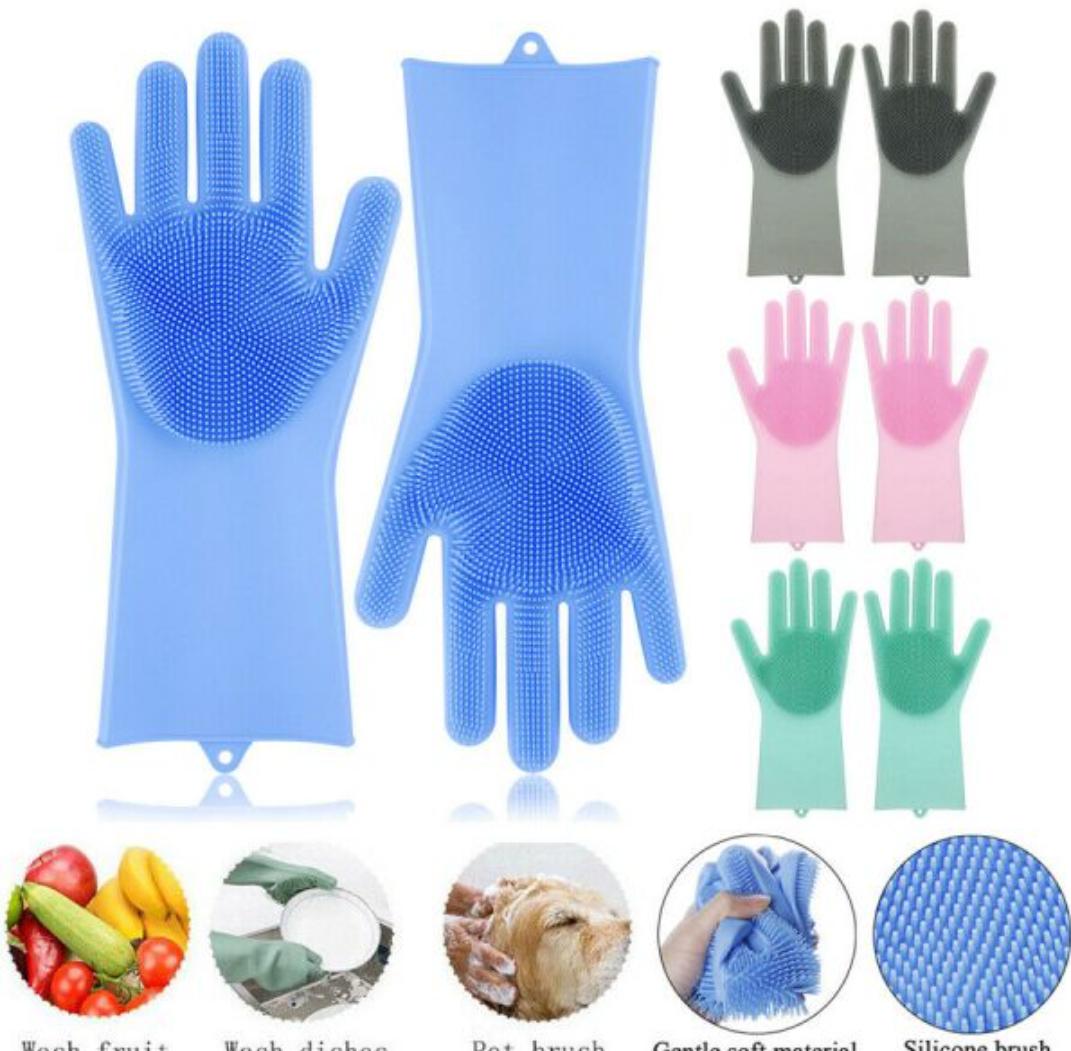 Magic Washing Gloves - Pair Of Silicone Washing Gloves