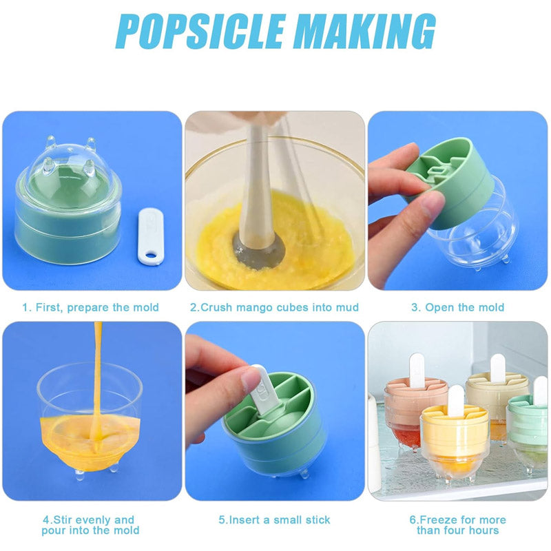 Ice Maker Molds Lollipop Shape 4 Pcs Set